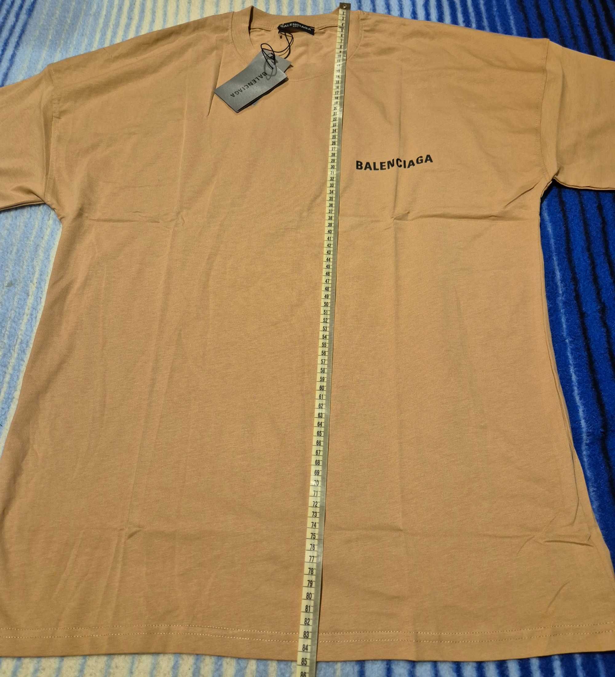 Nowa beżowa koszulka tshirt krótki rekaw Balenciaga Paris OVERSIZE XXL