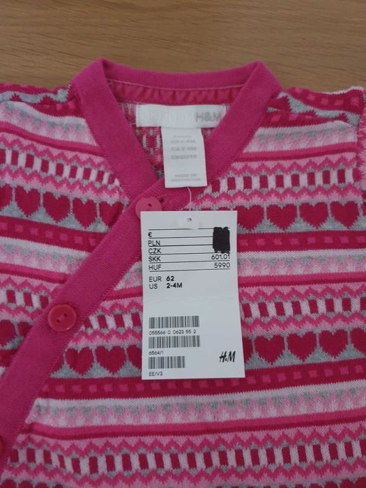 H&M rampers nowy z metką pajac body r.62, 2-4M na prezent