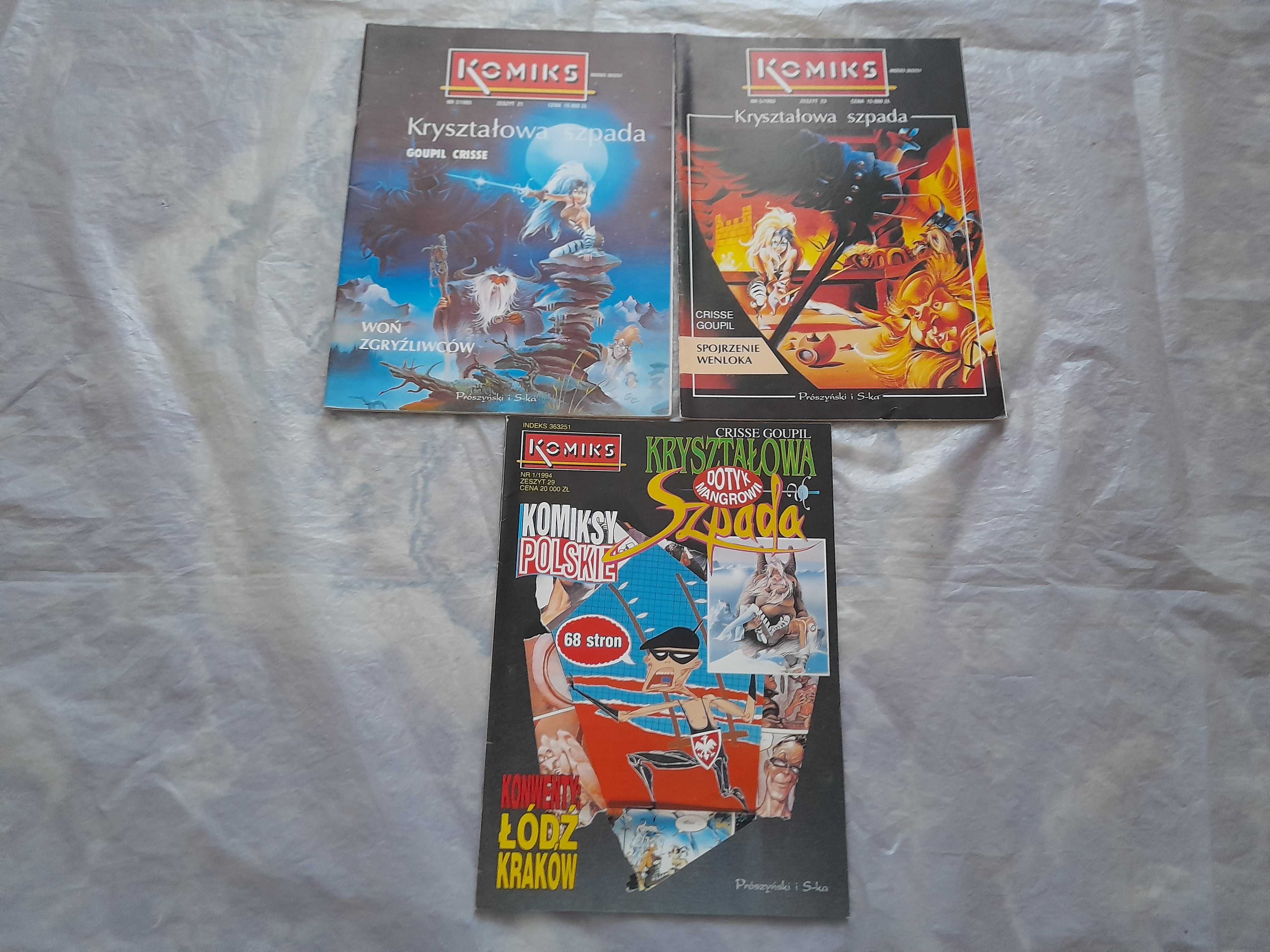 Komiks Fantastyka KRYSZTAŁOWA SZPADA Komplet wydanie 1 1994