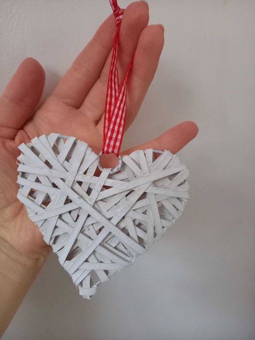 Łapacz snów 3 zawieszki dzwoneczki serduszko rattanowe światło zestaw