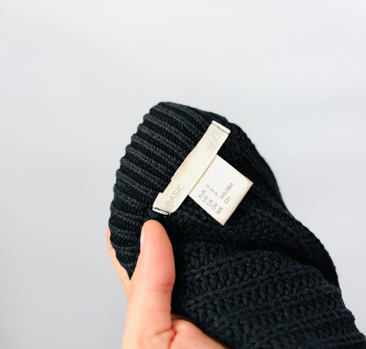 Czarny fakturowany sweter S 36 H&M