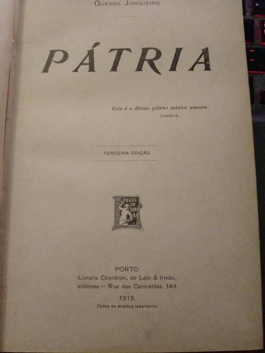 Pátria- Guerra Junqueiro-3e-Chardon-1915-15E-Livros Galvao10E Desde 2E