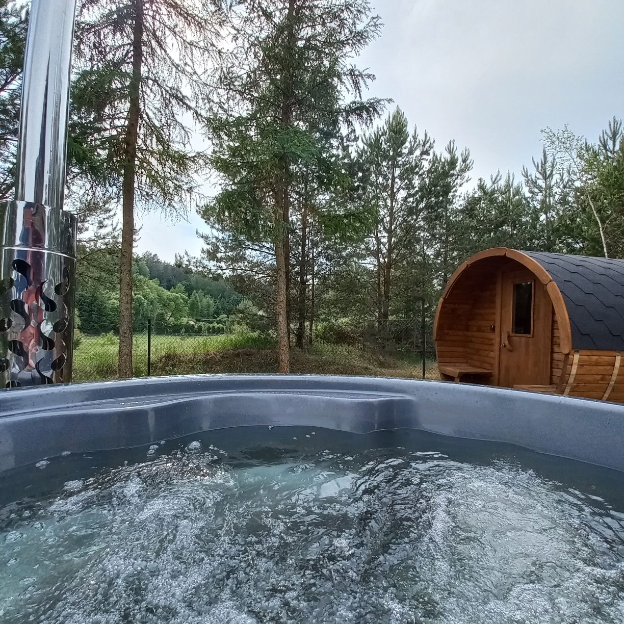 Domek Letniskowy Płociczno koło Ełku.Mazury.Sauna.Jacuzzi.Jezioro.Las.