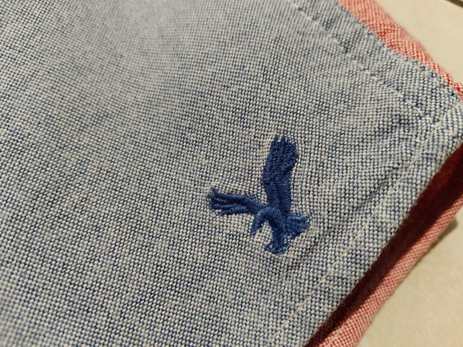 AMERICAN EAGLE USA - NOWA! z LOGO Koszula Męska krótki rękaw rozmiar M