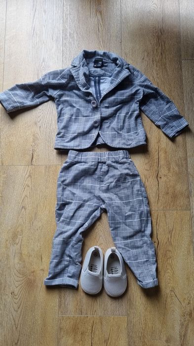 Zestaw na chrzest dla chłopca garnitur garniturek komplet