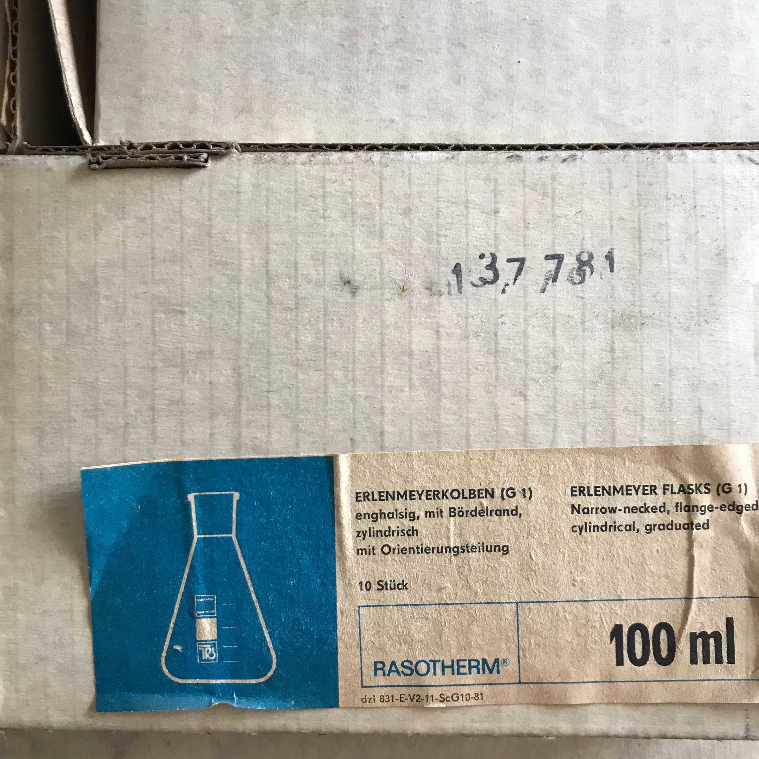 szkło laboratoryjne - Kolba stożkowa 100 ml  ( 50 szt )