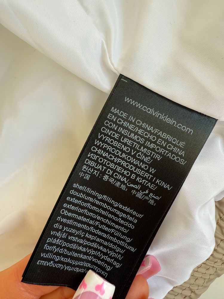 Beżowa zimowa kurtka Calvin Klein Jesns Essentials XXL