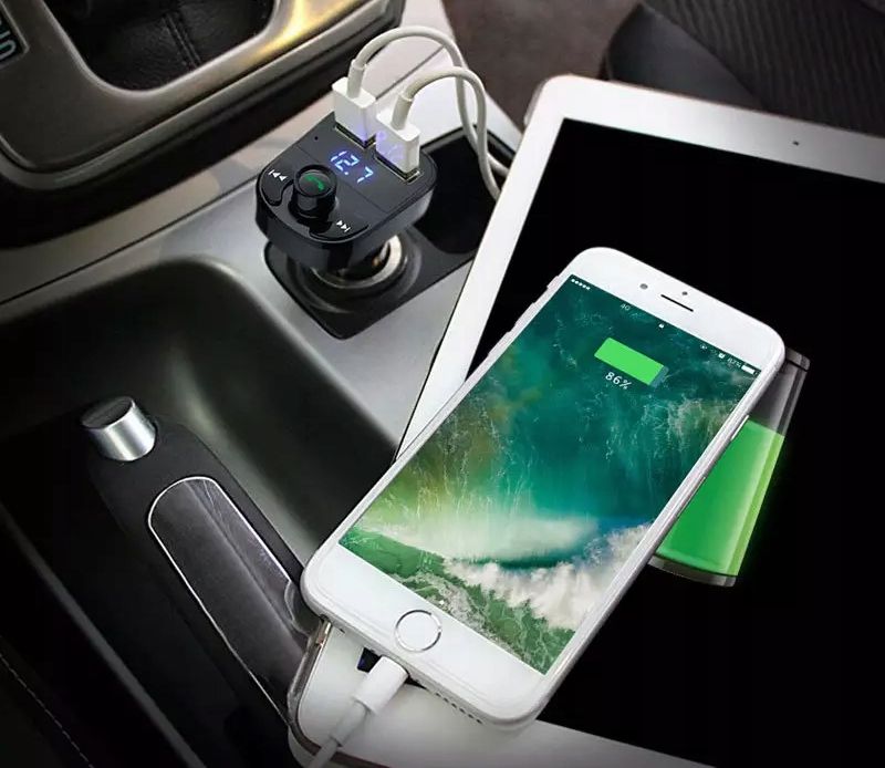 Transmiter FM z ładowarką USB i Bluetooth 5.0