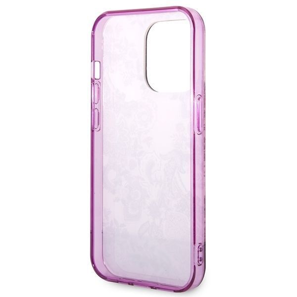 Guess Etui Porcelain Collection Fuksja iPhone 14 Pro 6,1" inną fasonu