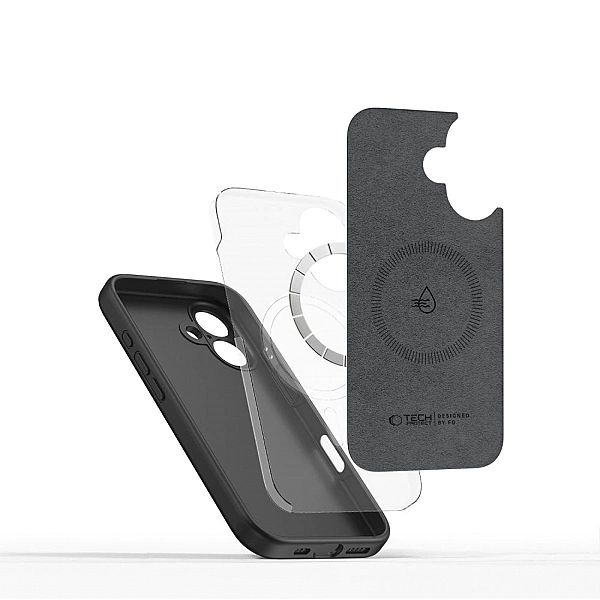 Etui Tech-Protect Liquid Silicone MagSafe na iPhone 16 - czarne