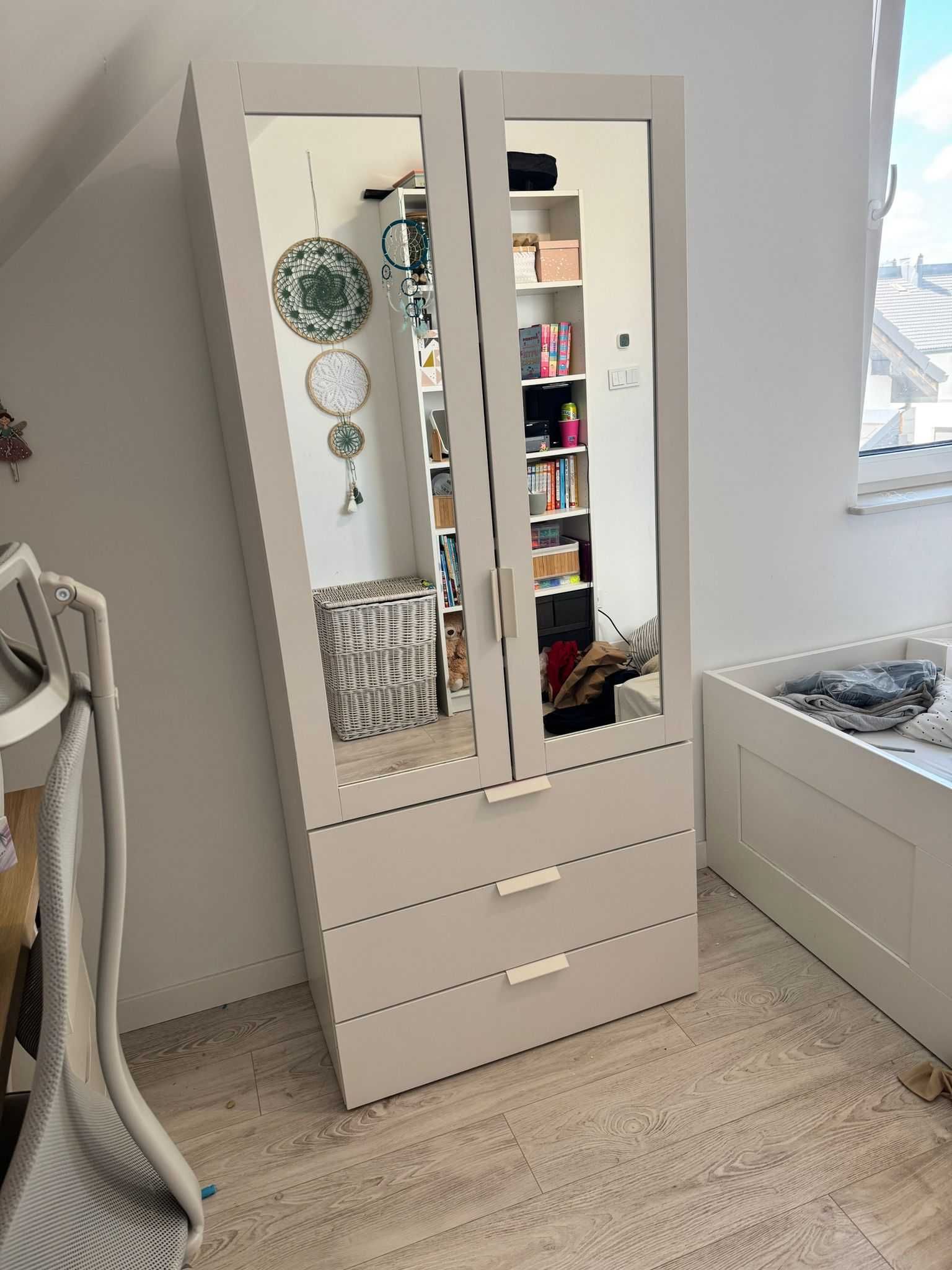 Szafa IKEA PLATSA z lustrami i nadstawką