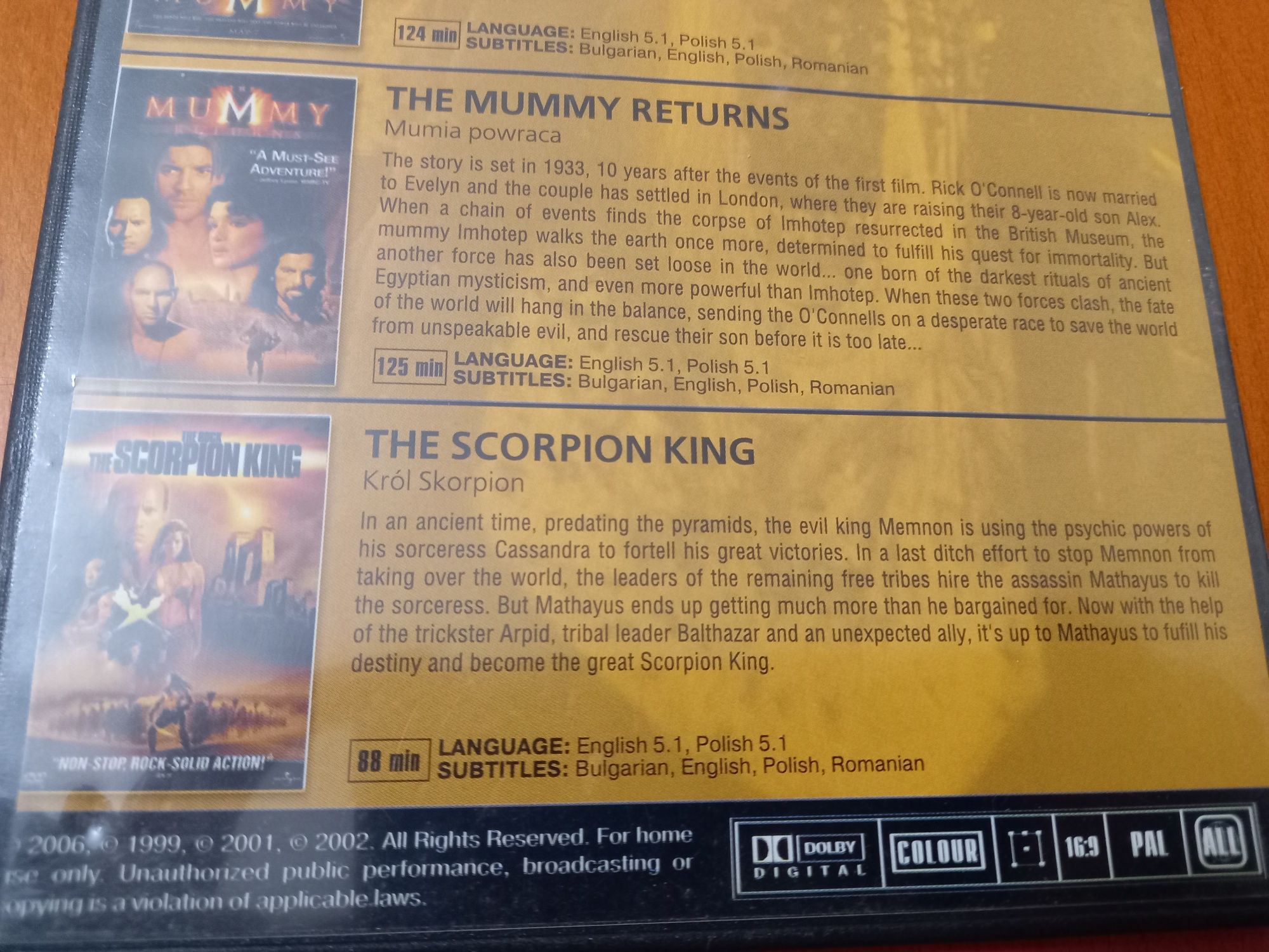 Filmy Minotaur Mumia Mumia Powraca Król Skorpion DVD Video