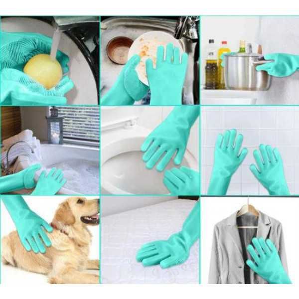 Силіконові рукавички для прибирання чистки миття посуду для будинку