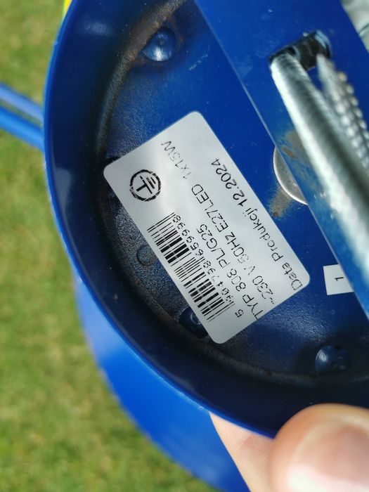 Nowoczesna niebieska lampa wisząca Aldex –nowa, z żarówką