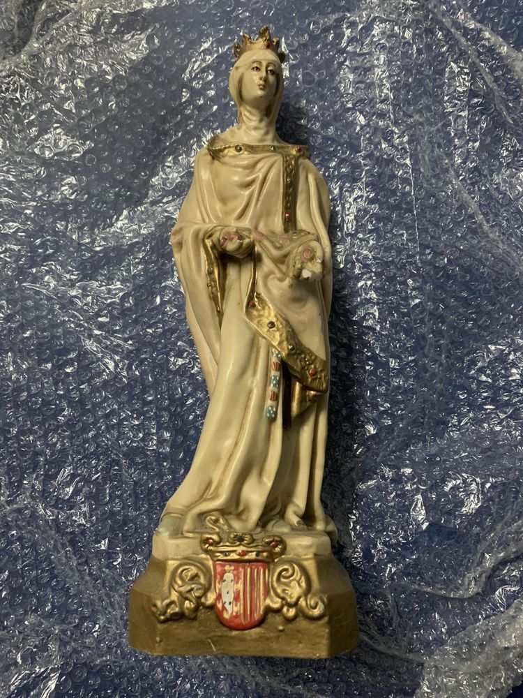 Estatueta Rainha Sta. Isabel c/ Brasão