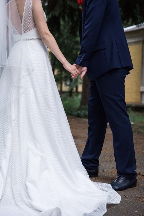 Весільна сукня А-силует колір айворі