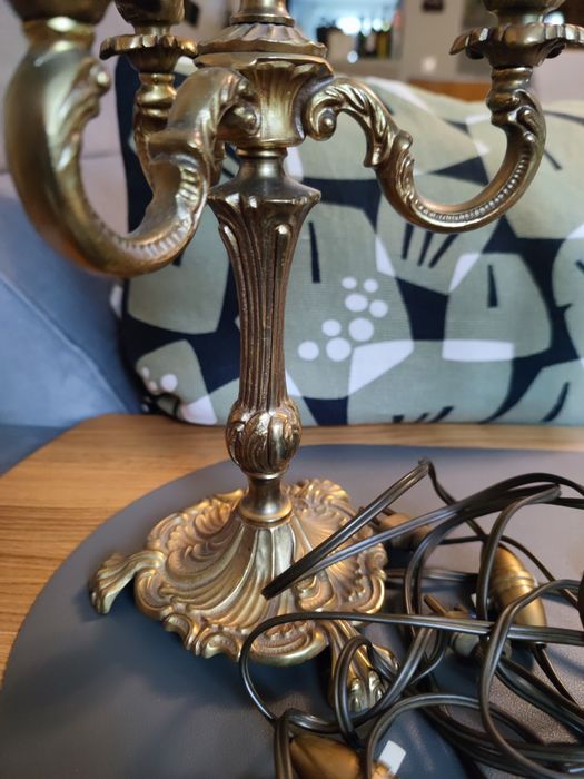 Para świeczników elektrycznych z brązu