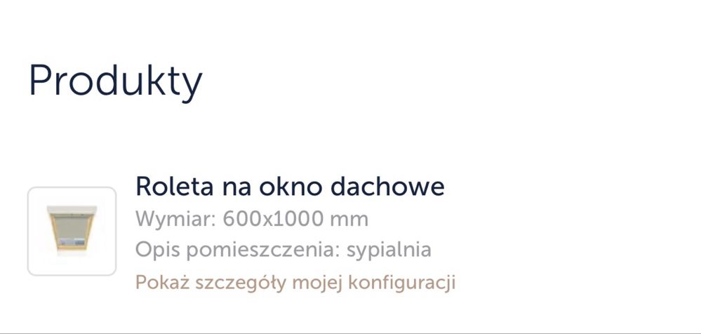 Rolety okno dachowe