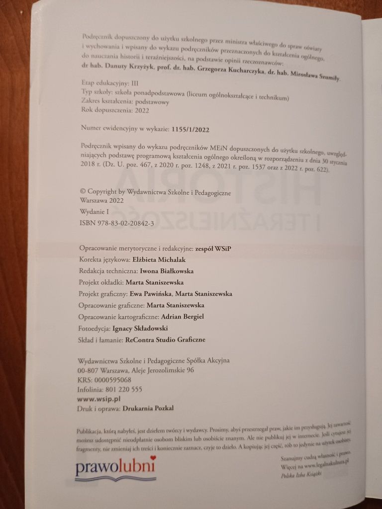 Historia i teraźniejszość klasa 1