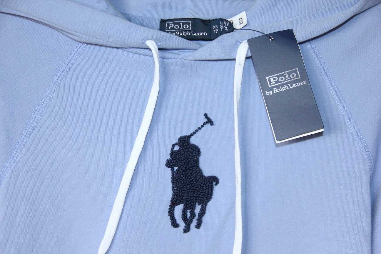 Ralph Lauren niebieska błękitna bluza damska z kapturem xs 34 36 s