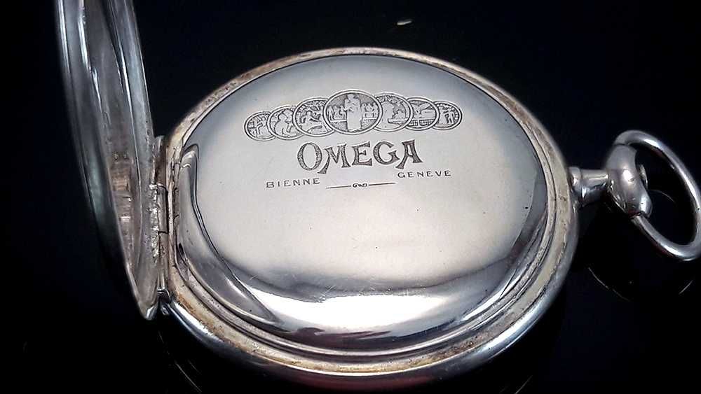 OMEGA, красивый старинный корпус для карманных часов, серебро 0,900 п