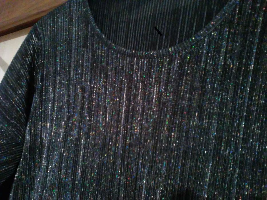 sukienka tunika BooHoo r.12 mieniąca się roz.36 do 44 WYMIARY!