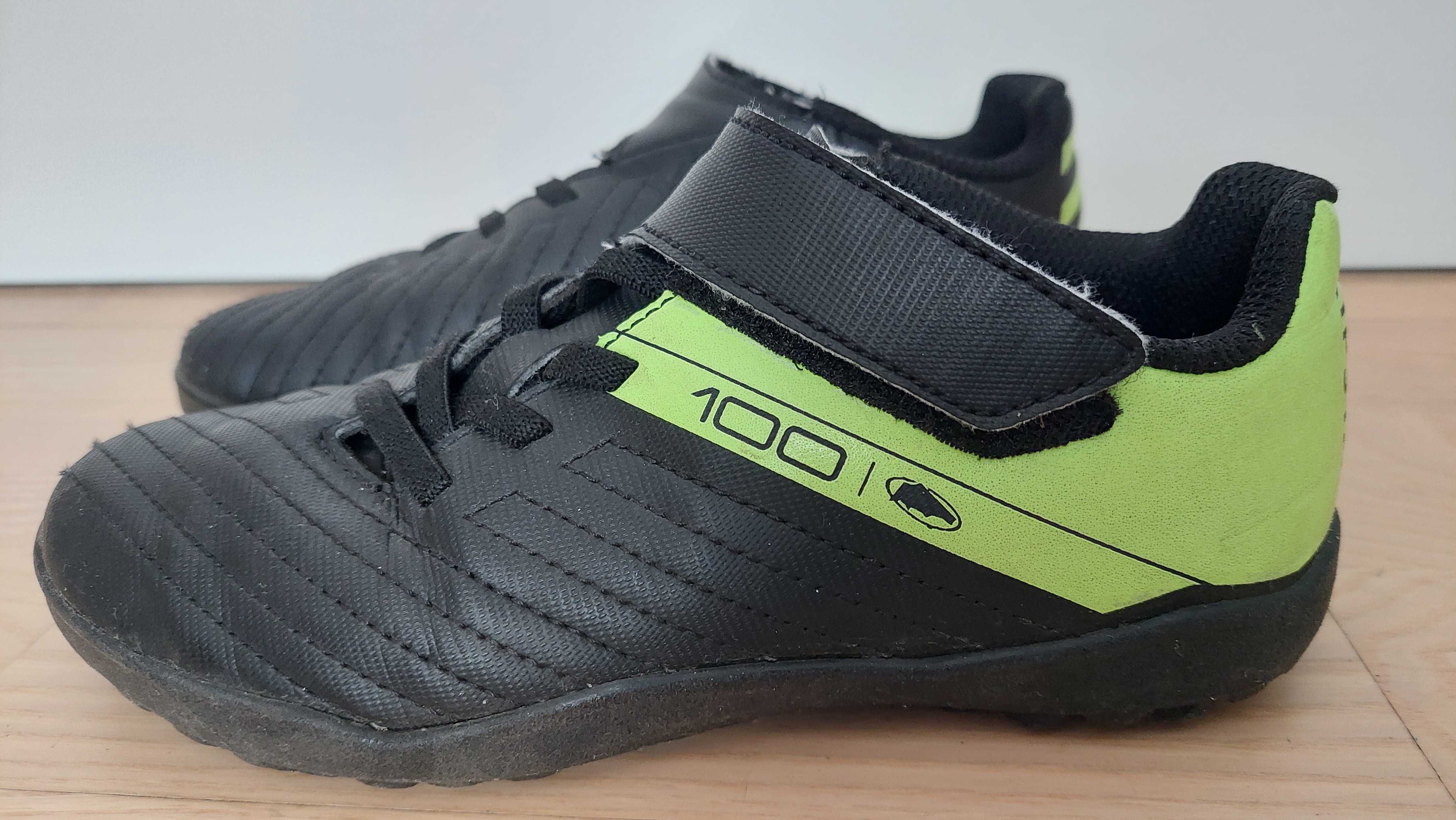 Buty do piłki nożnej roz32 dla dzieci Kipsta 100 Easy Turf TF na rzepy