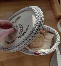 Koszyk koszyczek pojemnik na chleb pieczywo z pokrywką handmade boho p