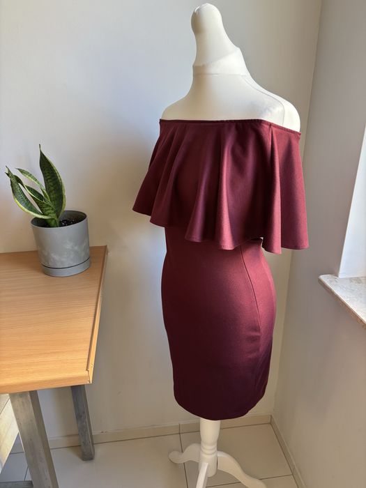 Burgundowa sukienka hiszpanka vubu