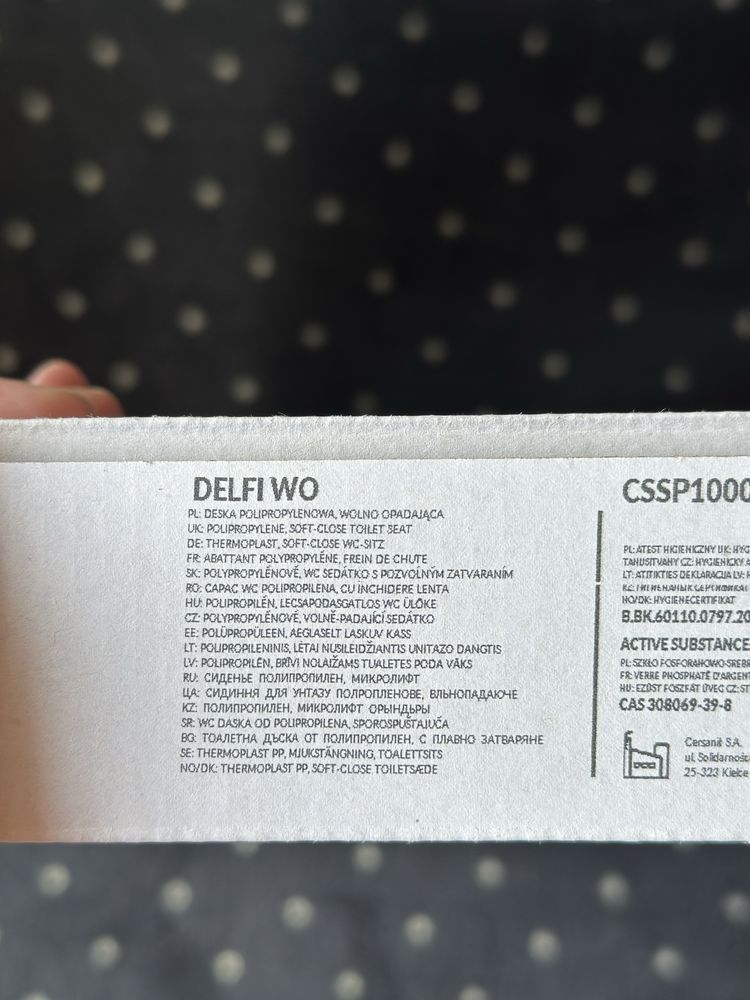 Sedes miska WC podwieszana wisząca Cersanit delfi + deska wolnoo