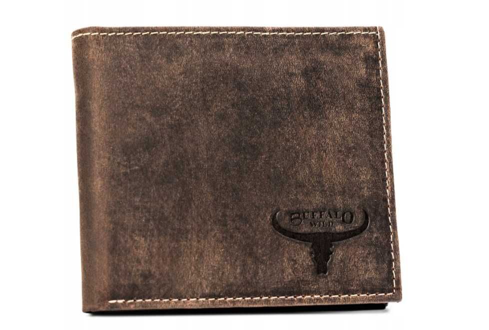 BUFFALO WILD portfel skóra nubuk brązowy MR-01-BAW-BL BROWN - ttst789