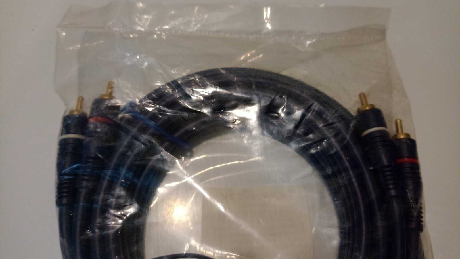 Kabel 2x2 RCA wtyki pozłacane 3m HQ