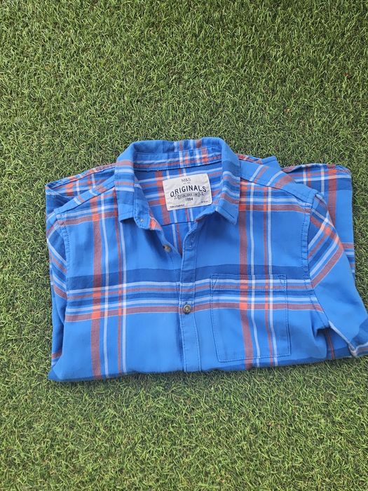 Koszula niebieska w kratę M&S na 9-10 lat