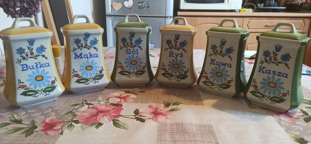 Pojemniki ze wzorem kaszubskim 6 sztuk