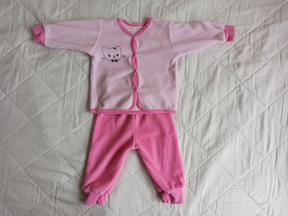 Komplet dres welurowy różowy rozm. 68