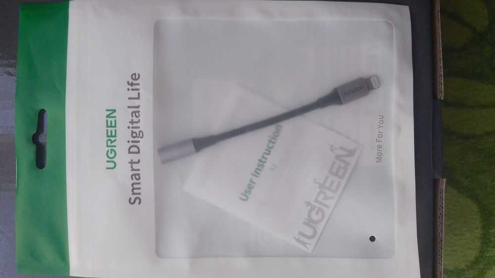 Якісний перехідник UGREEN US211 Lightning to 3.5mm F Jack 0.1m (30756)