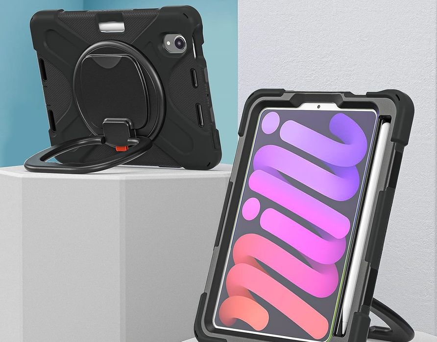 Etui do iPad Mini 6 8.3" Obrotowa Podstawka i Miejsce na Rysik Czarne