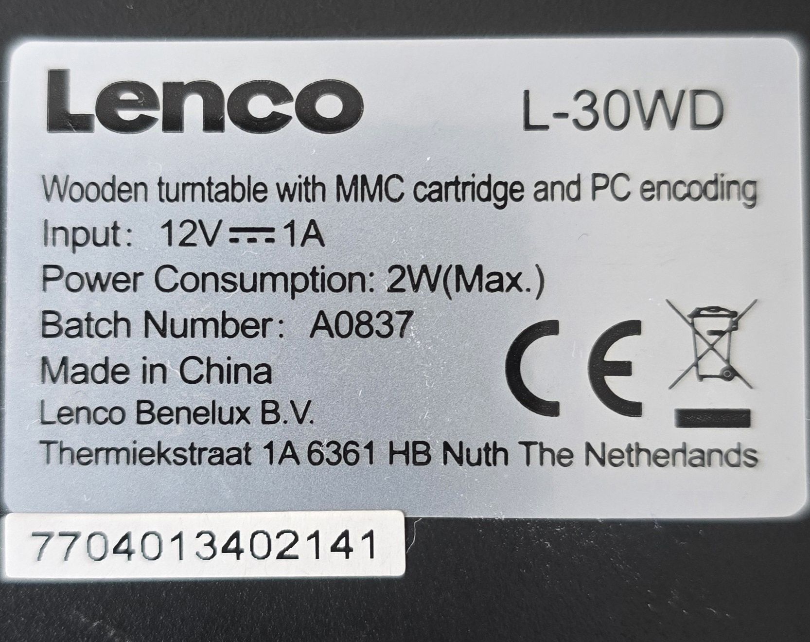 Gramofon Lenco L-30WD