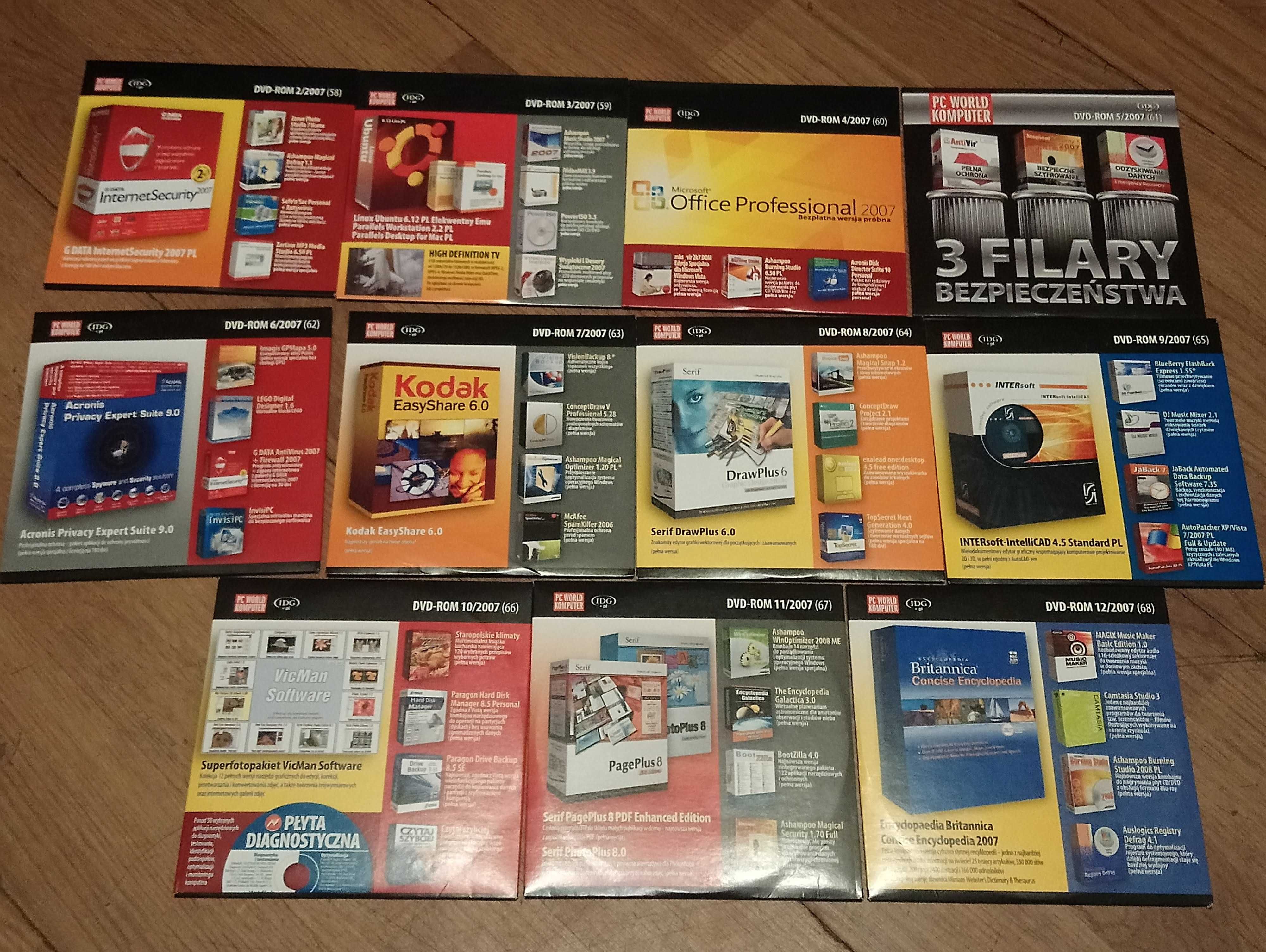 Płyty DVD z czasopism komputerowych PC WORLD CHIP różne roczniki