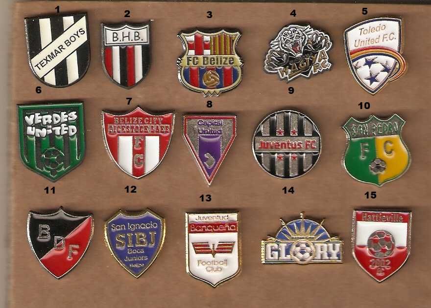 Pins de Clubes de futebol Bahamas - Panamá - Belize - Suriname, outros