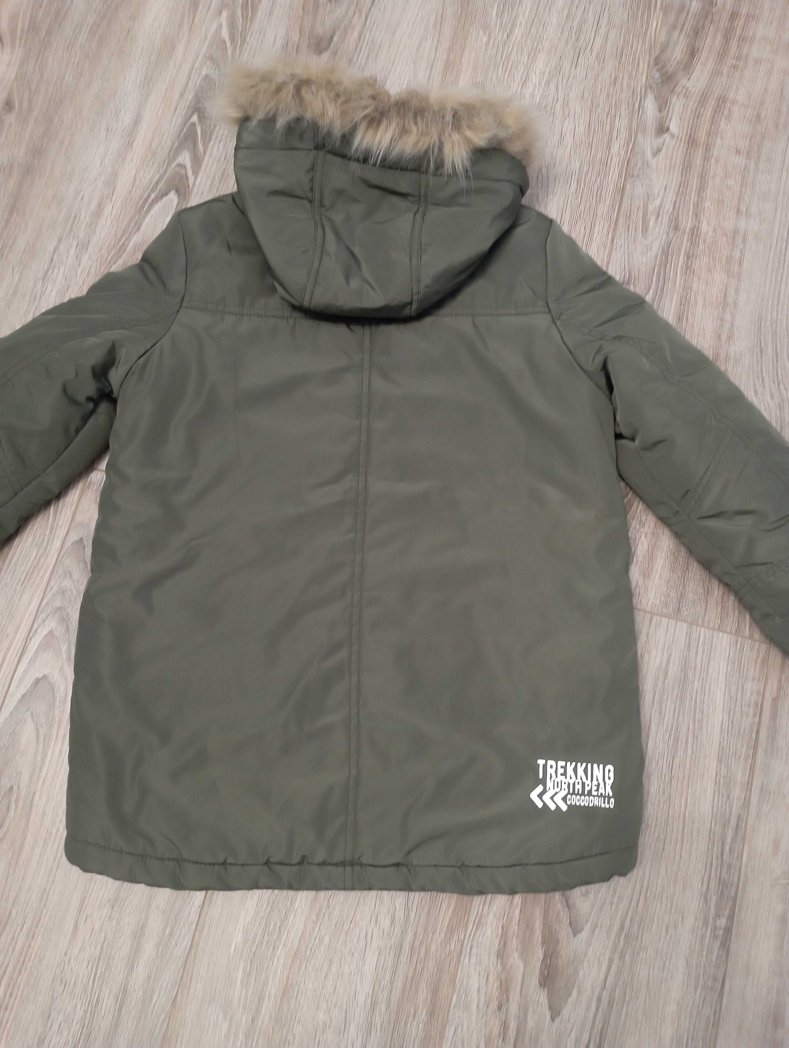 Kurtka parka zimowa Coccodrillo rozm. 140 khaki