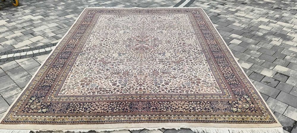 Indo Kashan dywan wełniany tkany ręcznie 355 x 248 cm wełna perski