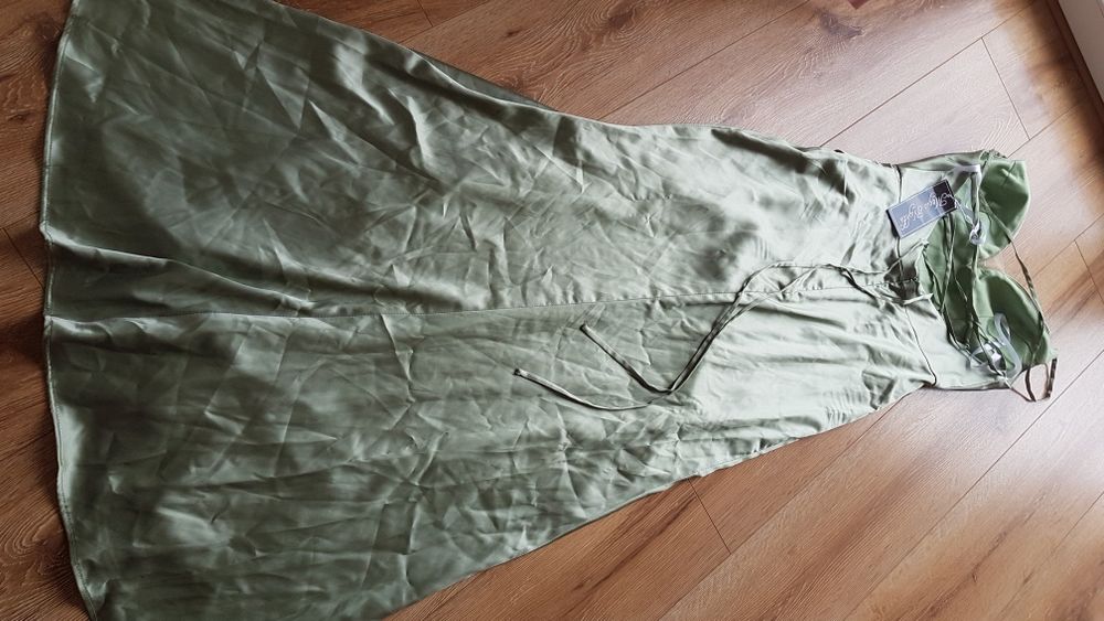 Magic Nights suknia wieczorowa z satyny w kolorze miętowym satyna 40 L