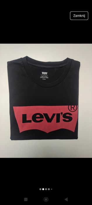 Czarny T-shirt koszulka bluzka krótki rękaw Levi's Levis rozmiar S