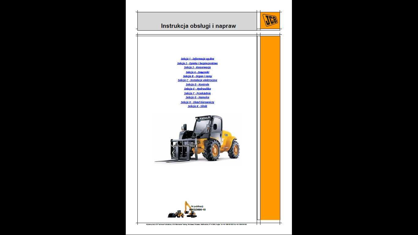 JCB 520-40 instrukcja napraw po Polsku!