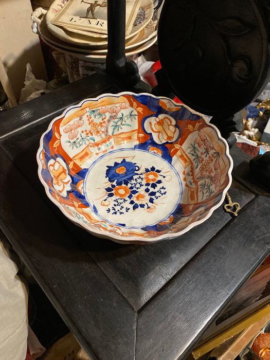 Taça Porcelana Chinesa Séc XIX Imari 25,5 cm