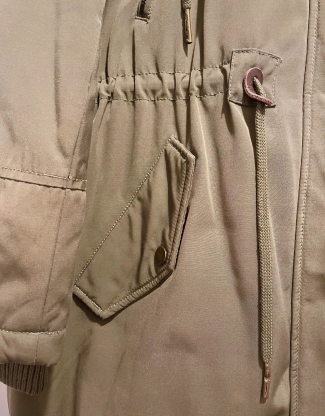 Tommy Hilfiger kurtka parka ocieplana zimowa khaki oliwkowa zielona M