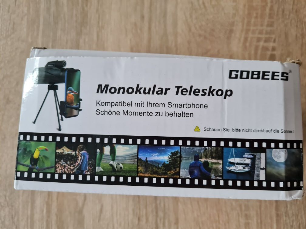 TeleskopMonokular GOBEES 12x50 z uchwytem na smartfona i z statywem s