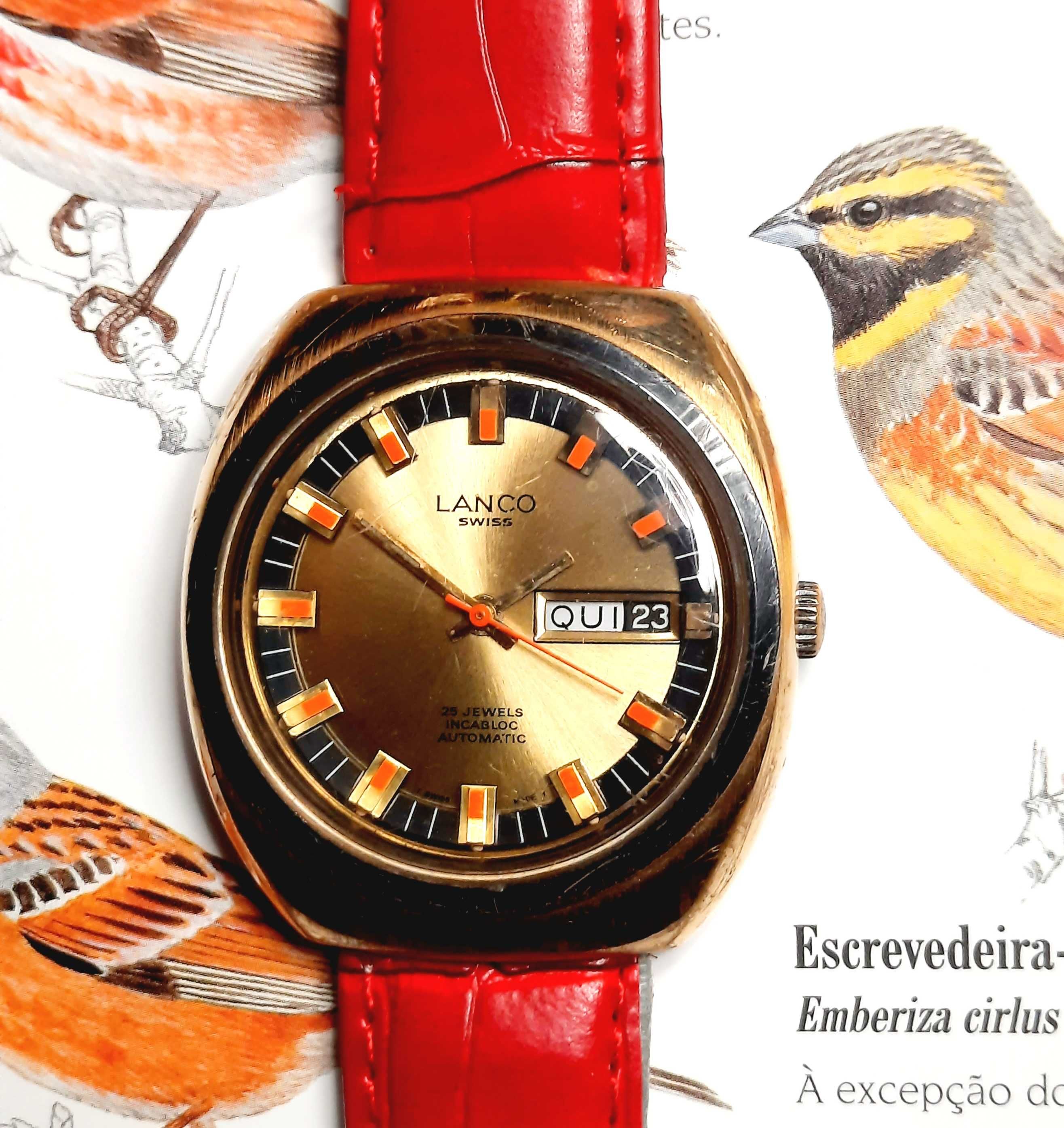 Relógio Lanco automático 36605 (calibre Tissot) plaqueado a ouro.