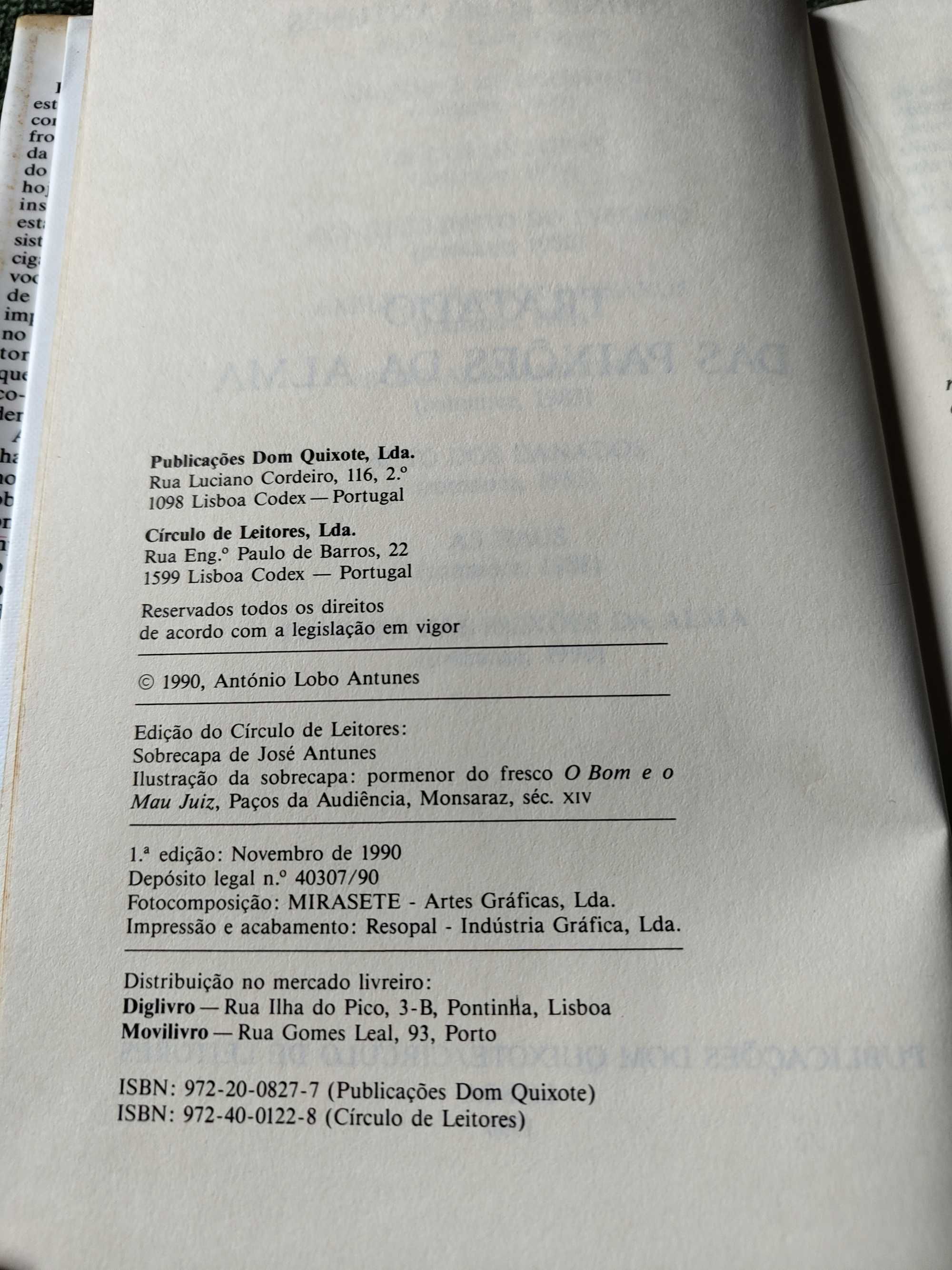 Tratado das Paixoes da Alma de Antonio Lobo Antunes